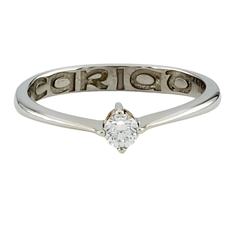 9ct White Gold Clogau Diamond 10pts Solitaire Ring Size J